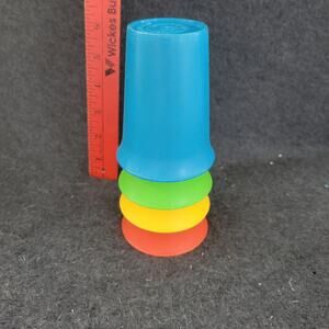 Vintage TUPPERWARE Bell Tumblers Nesting Cups Primary Set of 4 USA